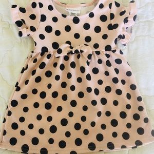Baby pink dress with polka dots